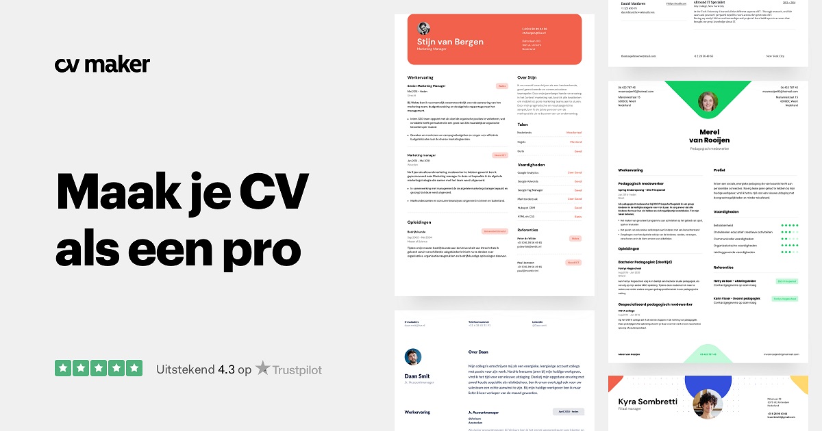 Engels Cv Maken; Voorbeelden, Templates En Tips - Cvmaker.Nl