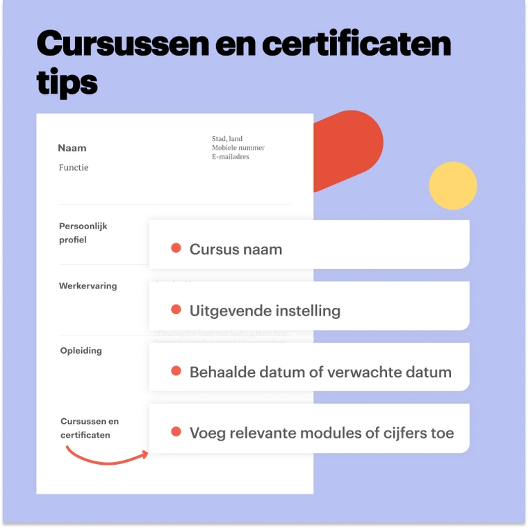 Cursussen op cv