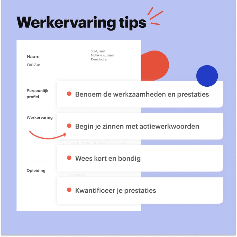 cv werkervaring tips