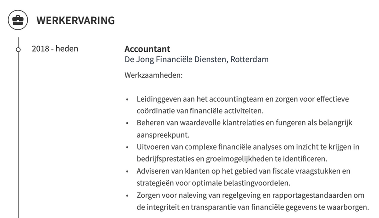 Accountant werkervaring