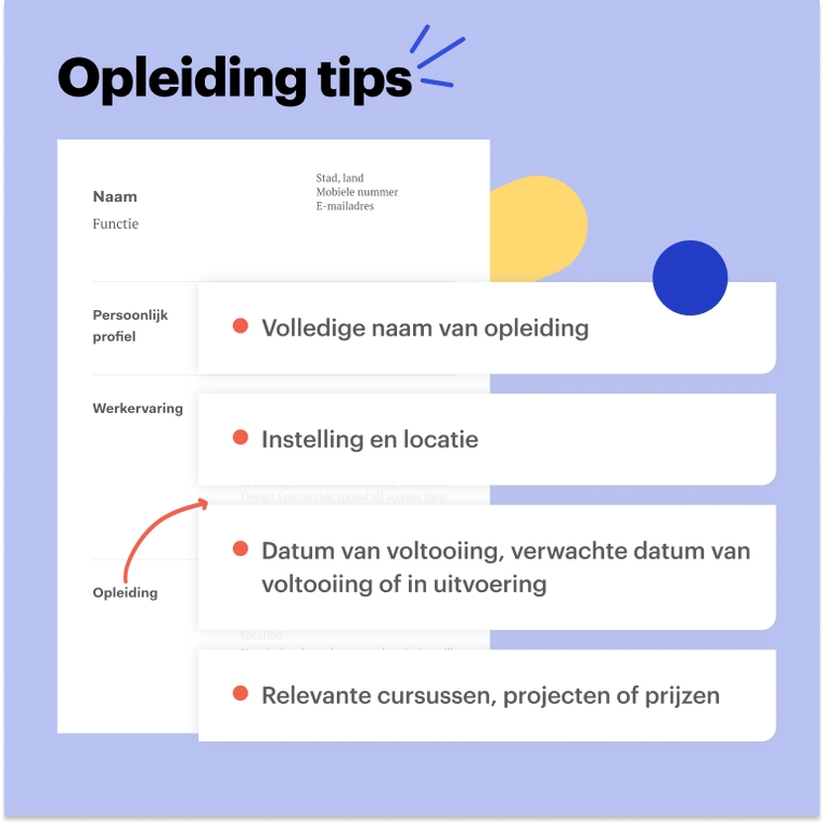 Cv opleidingen tips